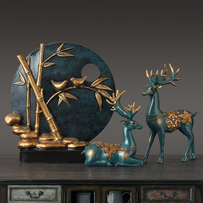 Round Birds Figurine  Furnishing Decor