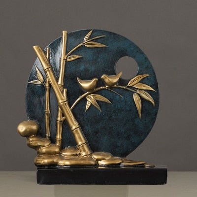 Round Birds Figurine  Furnishing Decor