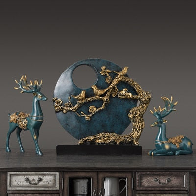Round Birds Figurine  Furnishing Decor